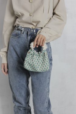 Retro Green Mini Round Handbag for Women - Cute Textured Crossbody Phone Bag, Versatile Summer Accessory