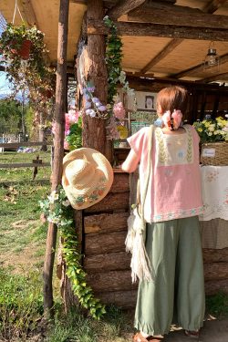 Retro Green Pleated High-Waisted Wide-Leg Lantern Pants for Women - Casual Spring Fashion, Vintage Style, Loose Fit