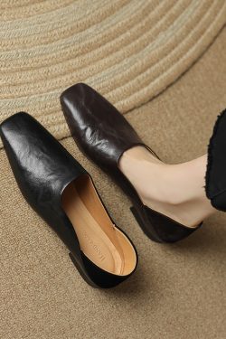 Retro High-End Genuine Leather Lazy Loafers for Women - Summer 2025 Fashion, Italian Style, Comfortable & Chic