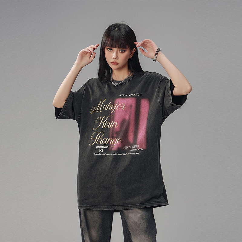 Retro High Street Loose Short Sleeve T-Shirt for Men and Women - Summer Trendy Couple Top with American Beer Captain Design Retro High Street Loose Short Sleeve T-Shirt for Men and Women - Summer Trendy Couple Top with American Beer Captain Design