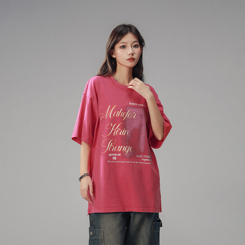 Retro High Street Loose Short Sleeve T-Shirt for Men and Women - Summer Trendy Couple Top with American Beer Captain Design Retro High Street Loose Short Sleeve T-Shirt for Men and Women - Summer Trendy Couple Top with American Beer Captain Design