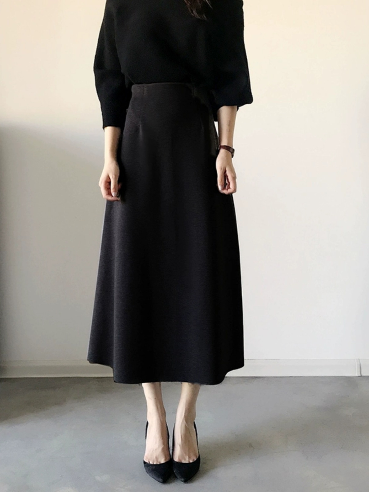 Retro High-Waisted Mid-Length A-Line Skirt for Women, Slimming Versatile Design with Zipper and Elastic Waist, Perfect for Y2K Style Retro High-Waisted Mid-Length A-Line Skirt for Women, Slimming Versatile Design with Zipper and Elastic Waist, Perfect for Y2K Style