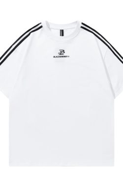 Retro Hip-Hop Color Block Spliced Short Sleeve T-Shirt for Couples - Unisex Casual Loose Fit Classic Tee