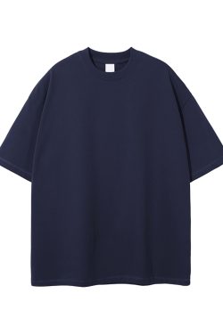 Retro Japanese Style Heavyweight 385g Cotton Short-Sleeve T-Shirt for Men - Versatile Loose Fit Tee