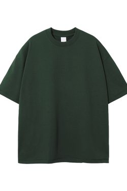 Retro Japanese Style Heavyweight 385g Cotton Short-Sleeve T-Shirt for Men - Versatile Loose Fit Tee