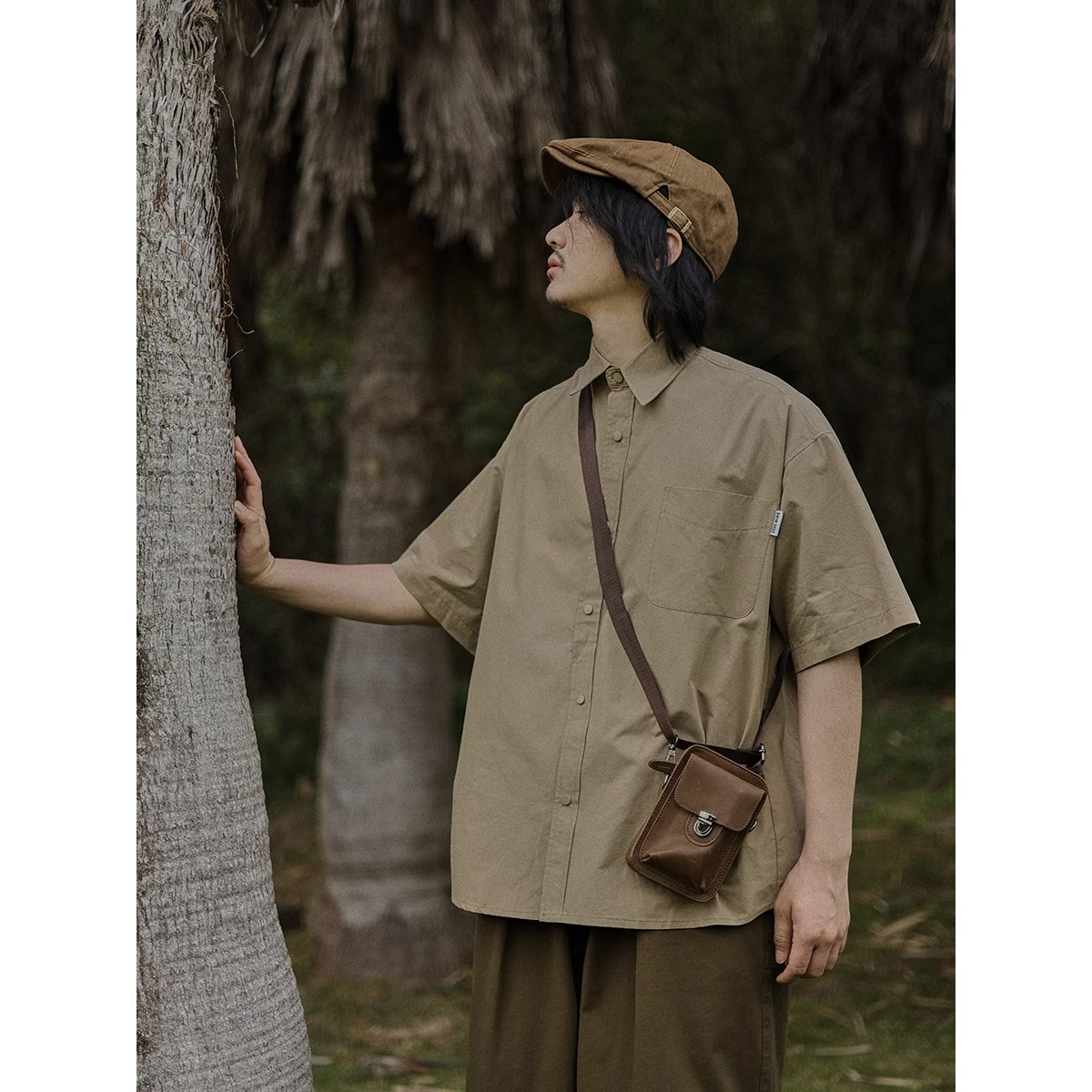 Retro Japanese-Style Short Sleeve Work Shirt for Men - Casual Layered Solid Color Half-Sleeve Shirt Jacket for Summer Trends Retro Japanese-Style Short Sleeve Work Shirt for Men - Casual Layered Solid Color Half-Sleeve Shirt Jacket for Summer Trends