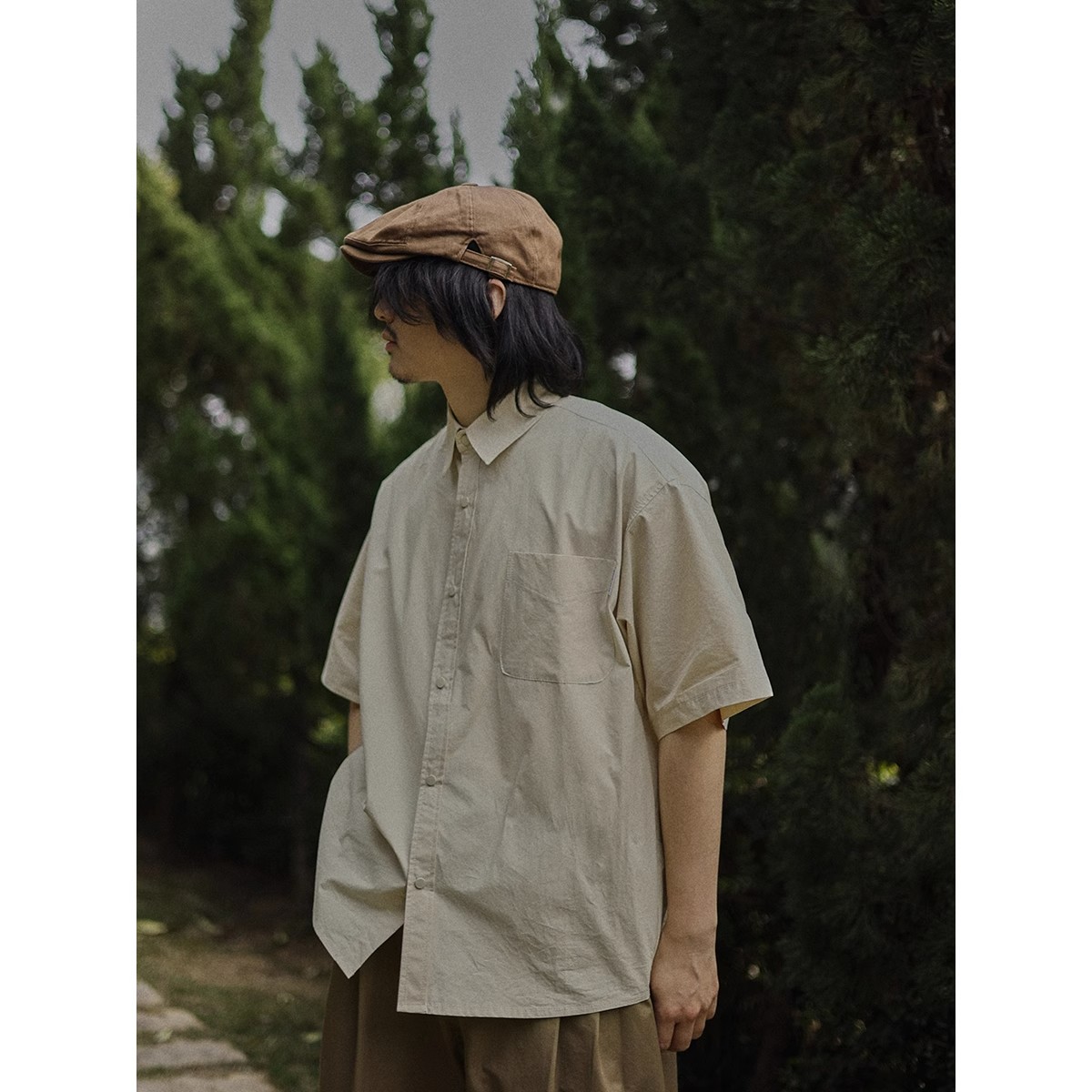 Retro Japanese-Style Short Sleeve Work Shirt for Men - Casual Layered Solid Color Half-Sleeve Shirt Jacket for Summer Trends Retro Japanese-Style Short Sleeve Work Shirt for Men - Casual Layered Solid Color Half-Sleeve Shirt Jacket for Summer Trends