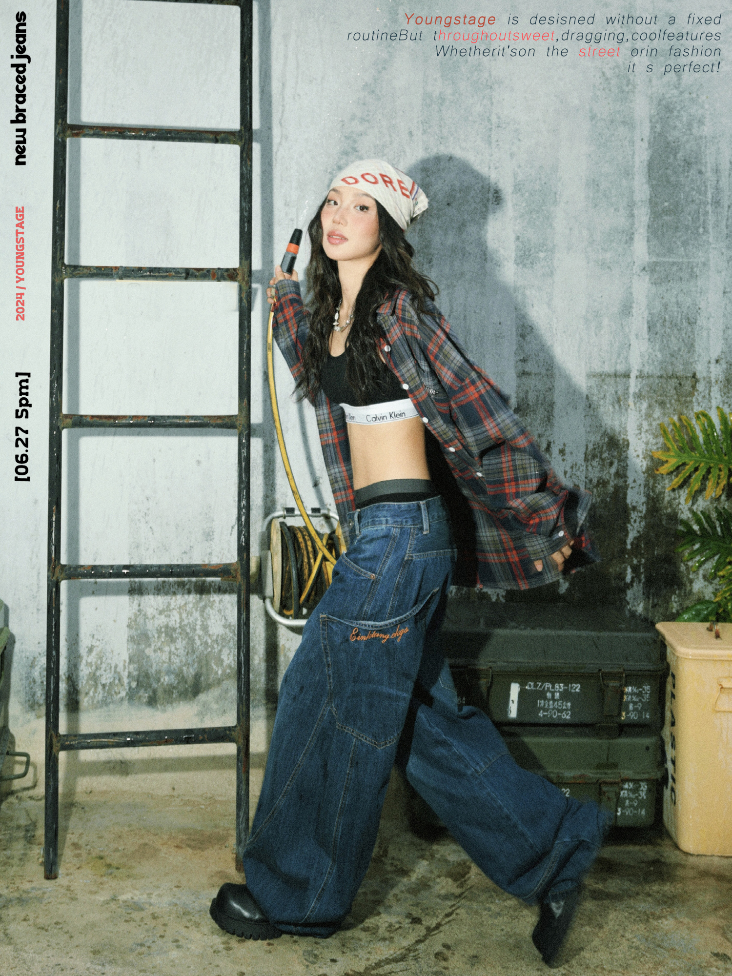 Retro Large Pocket Wide-Leg Denim Pants for Women - Floor-Length Curved Blade Trousers for Spicy 90s Y2K Style Retro Large Pocket Wide-Leg Denim Pants for Women - Floor-Length Curved Blade Trousers for Spicy 90s Y2K Style