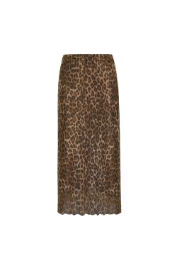 Retro Leopard Print Elastic Mesh Skirt - Y2K Inspired Fashion Statement