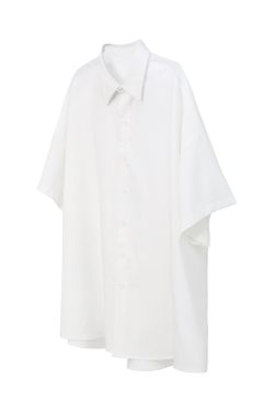 Retro Loose Draped Solid Color Short Sleeve Shirt for Women - Versatile American Style Couple Top