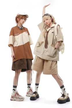 Retro Loose-Fit Casual Men's T-Shirt with Short Sleeves - Japanese Style Summer Top for Couples