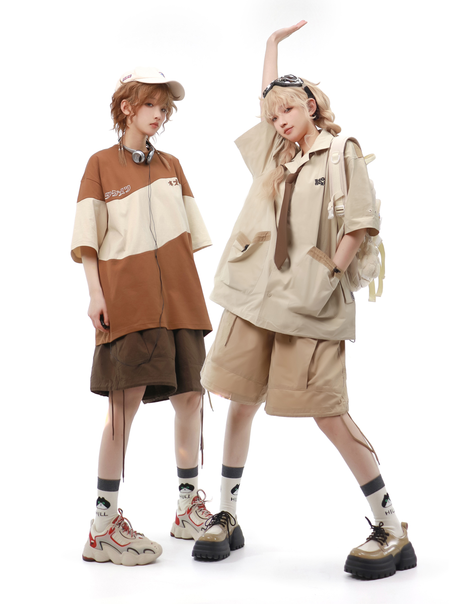 Retro Loose-Fit Casual Men's T-Shirt with Short Sleeves - Japanese Style Summer Top for Couples Retro Loose-Fit Casual Men's T-Shirt with Short Sleeves - Japanese Style Summer Top for Couples