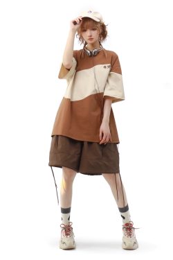 Retro Loose-Fit Casual Men's T-Shirt with Short Sleeves - Japanese Style Summer Top for Couples