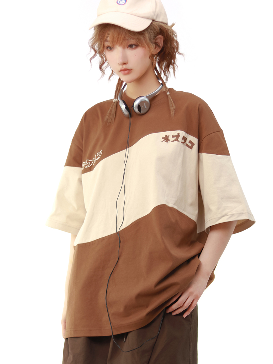 Retro Loose-Fit Casual Men's T-Shirt with Short Sleeves - Japanese Style Summer Top for Couples Retro Loose-Fit Casual Men's T-Shirt with Short Sleeves - Japanese Style Summer Top for Couples