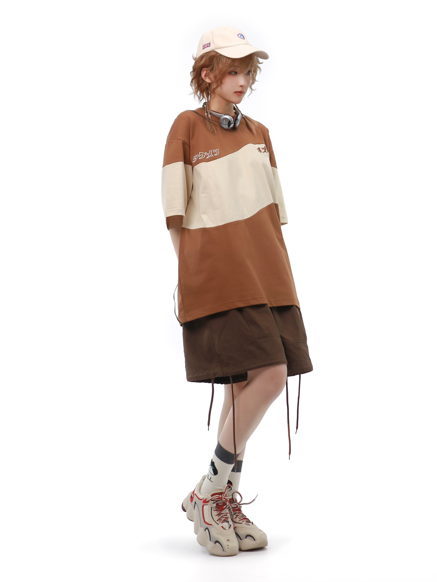 Retro Loose-Fit Casual Men's T-Shirt with Short Sleeves - Japanese Style Summer Top for Couples Retro Loose-Fit Casual Men's T-Shirt with Short Sleeves - Japanese Style Summer Top for Couples