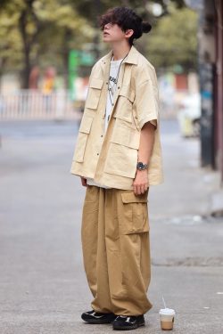 Retro Loose Multi-Pocket Wide-Leg Casual Pants for Men - Trendy 90s Inspired Straight-Leg Work Trousers