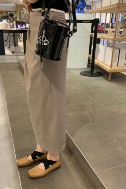 Retro Low-Heeled Ballet Shoes for Women, Cross Strap, Pig Nose, Square Toe, Shallow Mouth, Vintage Flat Shoes