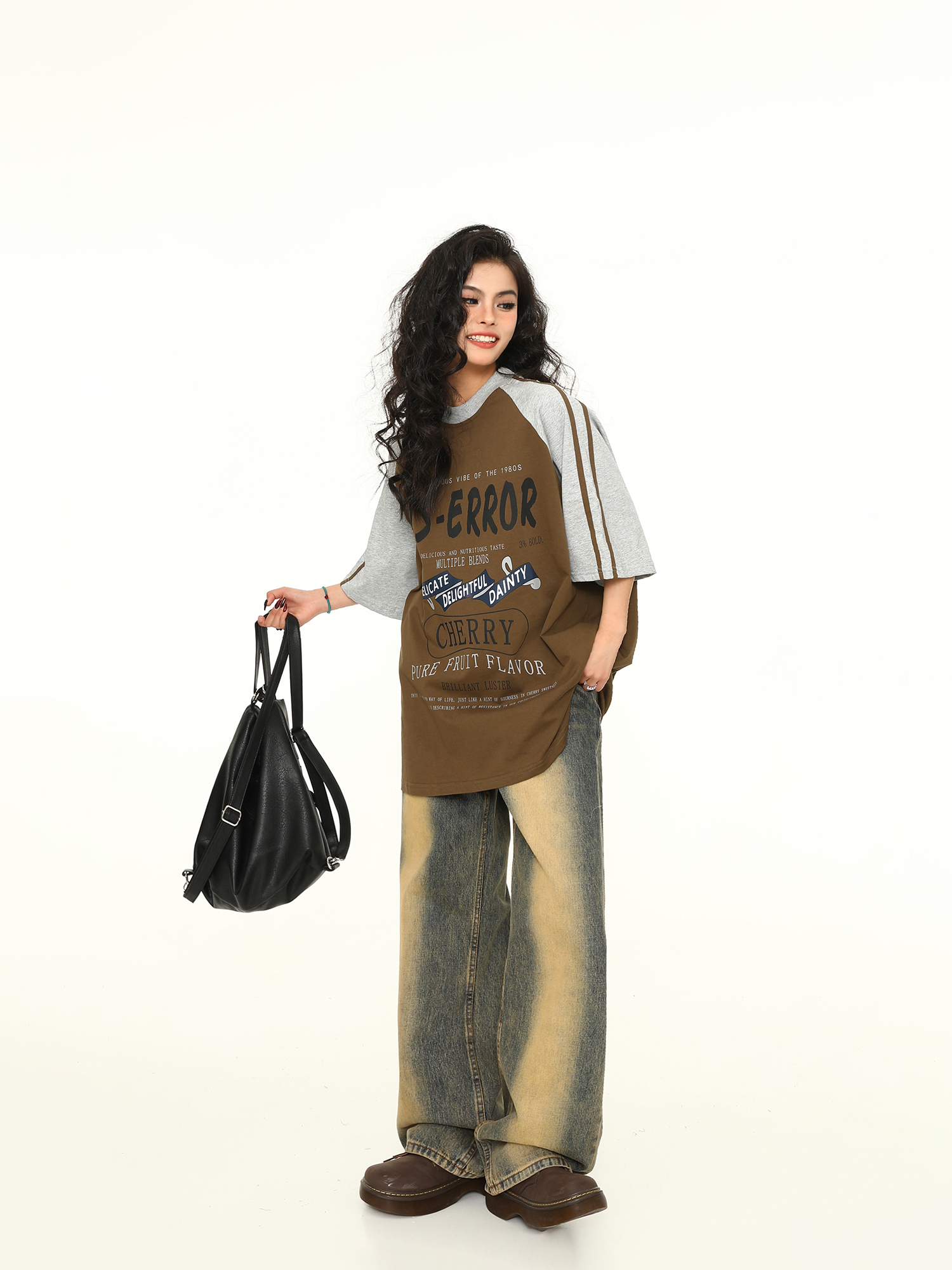 Retro Melange Spliced Short Sleeve T-Shirt for Couples - Unisex Letter Print Tee in 90s American Style Retro Melange Spliced Short Sleeve T-Shirt for Couples - Unisex Letter Print Tee in 90s American Style