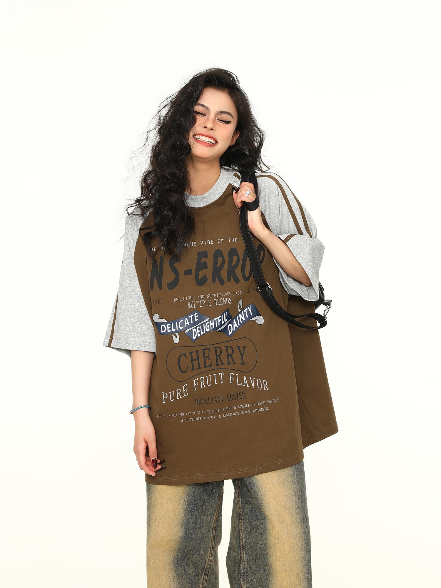 Retro Melange Spliced Short Sleeve T-Shirt for Couples - Unisex Letter Print Tee in 90s American Style Retro Melange Spliced Short Sleeve T-Shirt for Couples - Unisex Letter Print Tee in 90s American Style