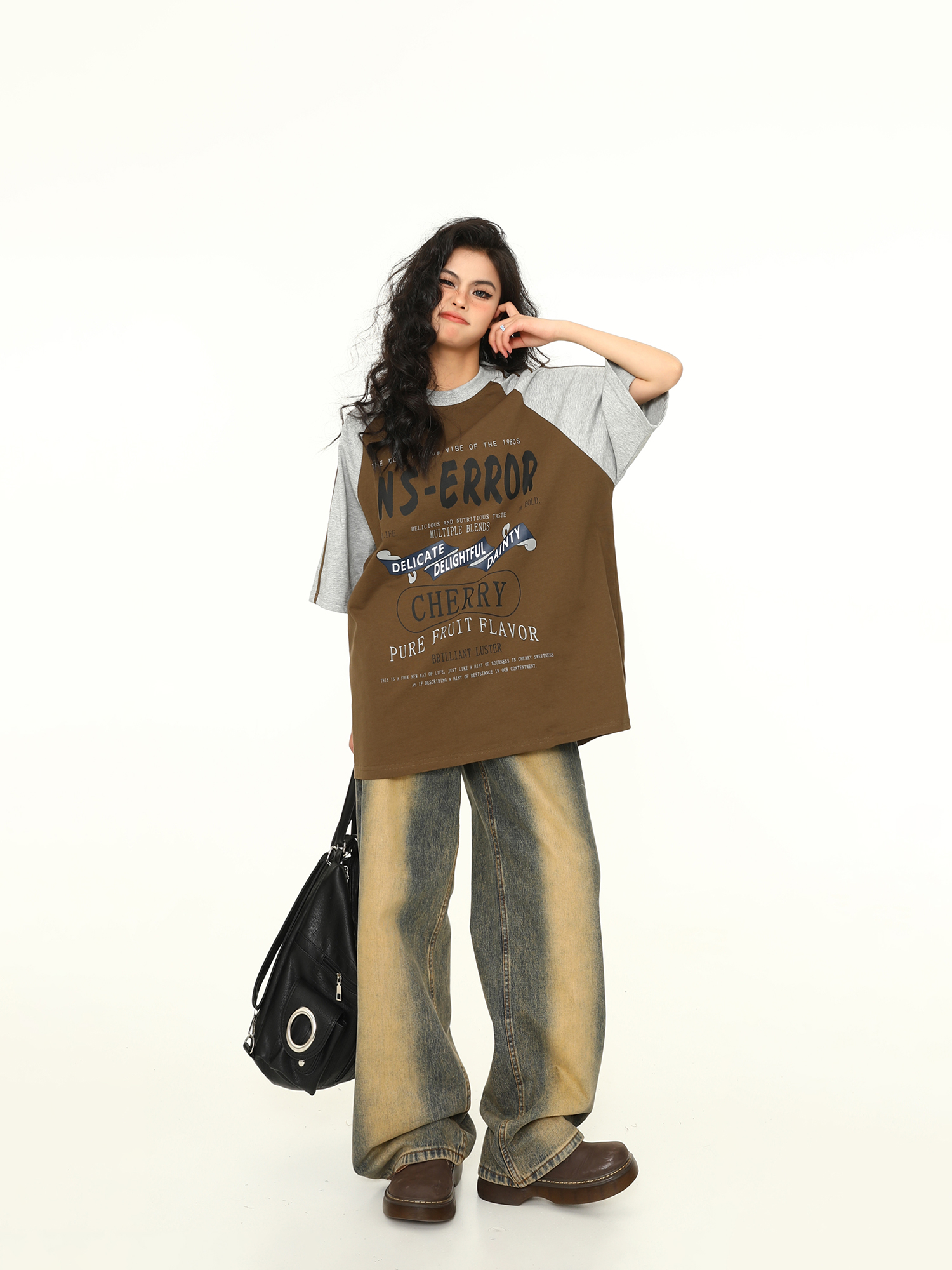 Retro Melange Spliced Short Sleeve T-Shirt for Couples - Unisex Letter Print Tee in 90s American Style Retro Melange Spliced Short Sleeve T-Shirt for Couples - Unisex Letter Print Tee in 90s American Style