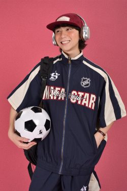 Retro Military Style Windbreaker Sports Suit for Summer - Casual Two-Piece Set for Couples