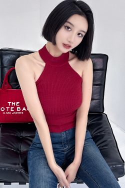 Retro Off-Shoulder Slim Knit Vest Top - Summer Half High Neck Fashion for Y2K Style