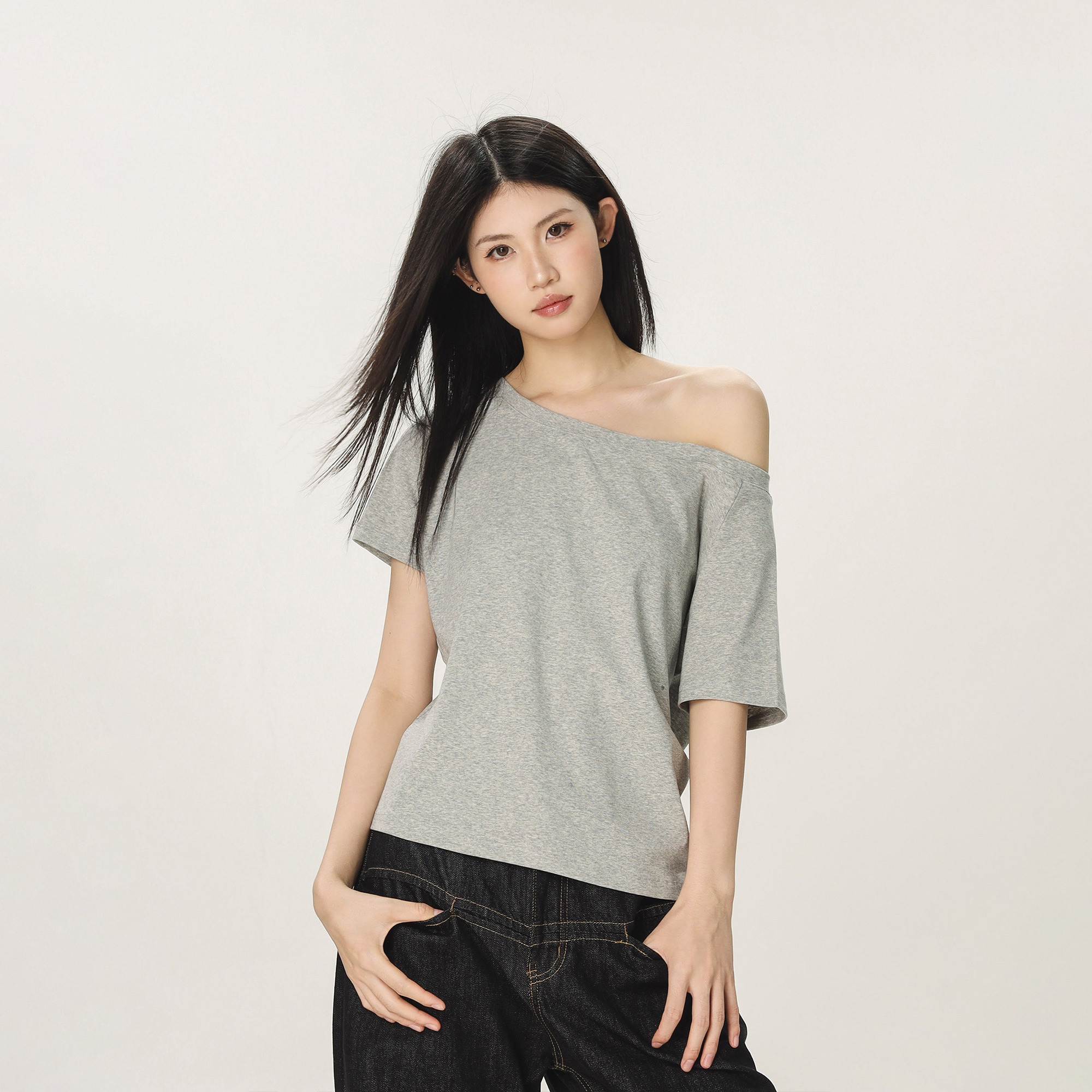 Retro Off-Shoulder T-Shirt for Women - Summer Short Sleeve Slim Fit - Unique Beautiful Hot Girl Style Retro Off-Shoulder T-Shirt for Women - Summer Short Sleeve Slim Fit - Unique Beautiful Hot Girl Style