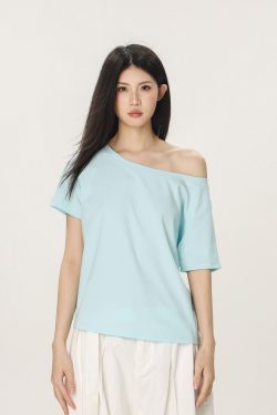 Retro Off-Shoulder T-Shirt for Women - Summer Short Sleeve Slim Fit - Unique Beautiful Hot Girl Style