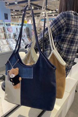 Retro Patchwork Color-Blocking Shoulder Bag - High-End Matte Texture Crossbody Bag for Autumn/Winter 2025, Large Capacity