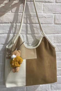 Retro Patchwork Color-Blocking Shoulder Bag - High-End Matte Texture Crossbody Bag for Autumn/Winter 2025, Large Capacity