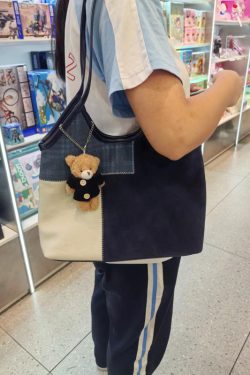 Retro Patchwork Color-Blocking Shoulder Bag - High-End Matte Texture Crossbody Bag for Autumn/Winter 2025, Large Capacity