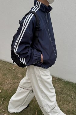 Retro Patchwork Reversible Jacket for Men and Women - Casual Three-Stripe Plaid Layering for Spring & Autumn Commuting