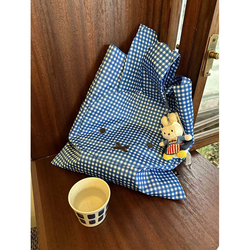 Retro Plaid Bunny Canvas Tote Bag - Large Capacity Commuter Shoulder Bag - Cute Modern Rabbit Design Retro Plaid Bunny Canvas Tote Bag - Large Capacity Commuter Shoulder Bag - Cute Modern Rabbit Design