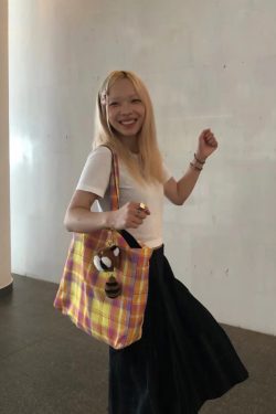 Retro Plaid Casual Canvas Tote Bag - Large Capacity Commuting Shoulder Bag for Autumn & Winter, Trendy Aesthetic Design