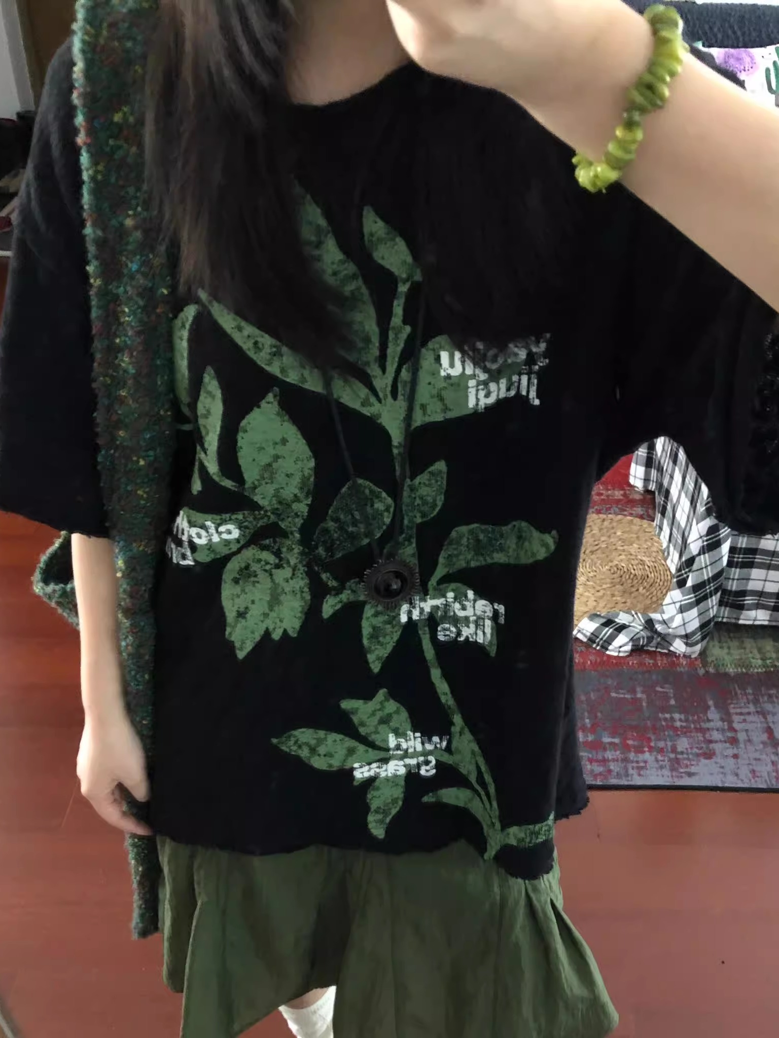 Retro Plant-Themed Korean Style Casual Loose Fit Cotton Summer Short Sleeve T-Shirt Retro Plant-Themed Korean Style Casual Loose Fit Cotton Summer Short Sleeve T-Shirt