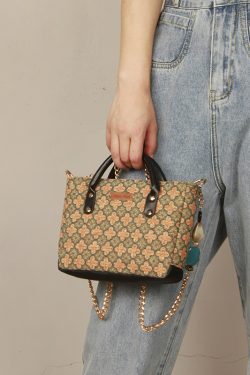 Retro Print Small Square Handbag & Crossbody Bag for Women - Versatile High-Quality 2024 Spring/Summer Fashion Accessory