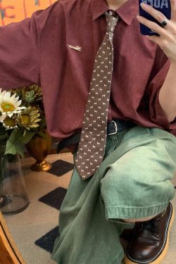 Retro Short Sleeve Shirt for Couples - Handmade Hong Kong Style, Solid Color, Loose Fit, Summer Casual Fashion