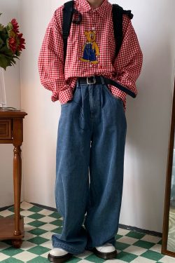 Retro Solid Color Plus Size Wide Leg Pants - Handmade Hong Kong Style Loose Floor-Length Trousers for a Trendy Old School Look