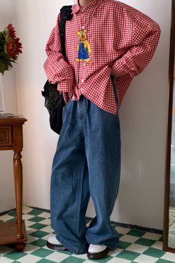 Retro Solid Color Plus Size Wide Leg Pants - Handmade Hong Kong Style Loose Floor-Length Trousers for a Trendy Old School Look