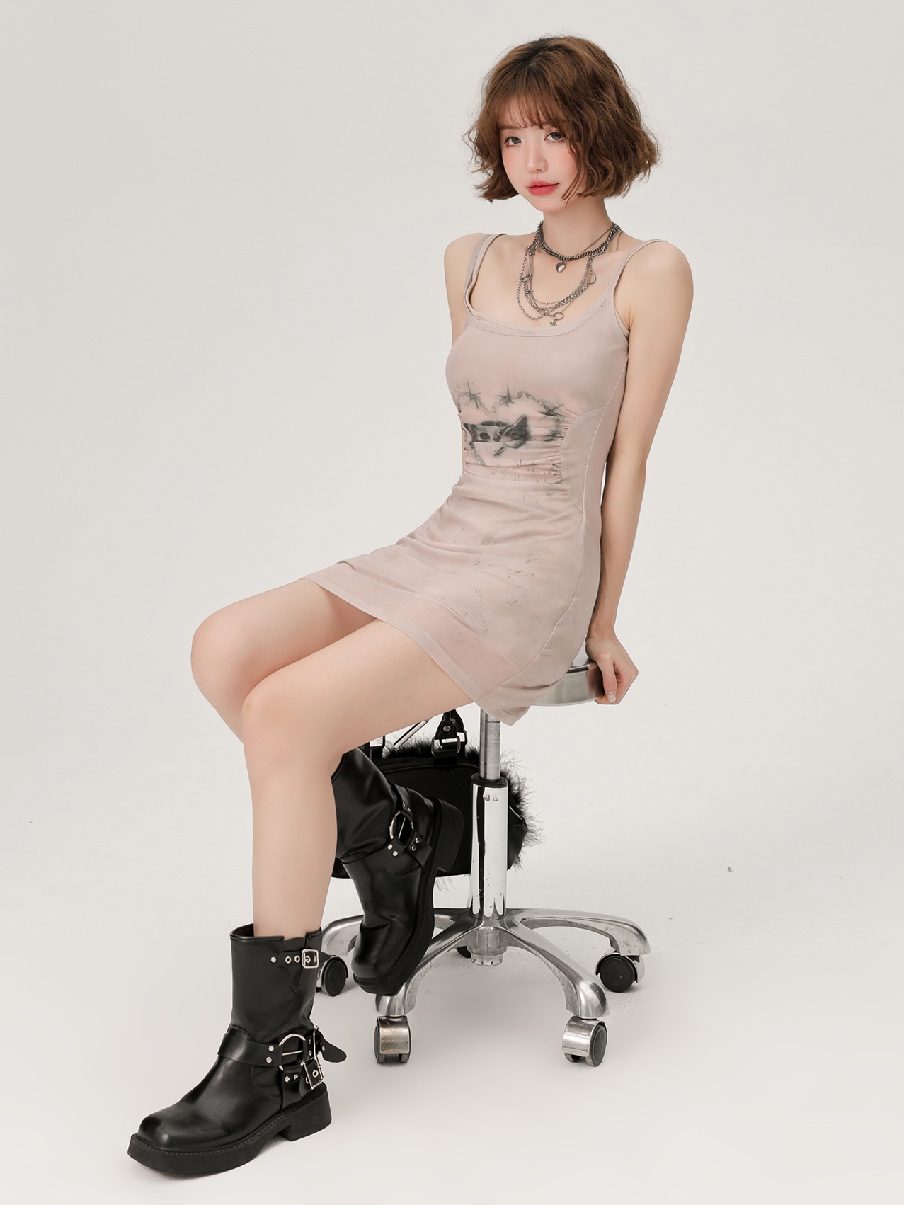 Retro Spicy Girl Cat Print Camisole Dress - Summer Bodycon Dress for a Girly Look, Perfect for Y2K and Retro Fashion Lovers Retro Spicy Girl Cat Print Camisole Dress - Summer Bodycon Dress for a Girly Look, Perfect for Y2K and Retro Fashion Lovers