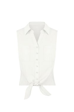 Retro-Style Sleeveless Cropped Shirt Vest Top for Women - Vintage-Inspired Fashion, Perfect for 90s and Y2K Styles