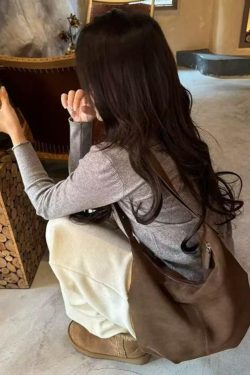 Retro Suede Tote Bag for Women - 2025 Autumn Winter Versatile Shoulder Dumpling Bag, Stylish Underarm Accessory