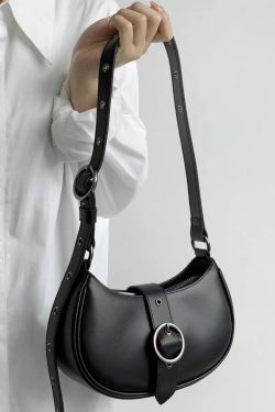 Retro Textured Silver Motorcycle Saddle Bag for Women - 2025 New Model, Fashionable Underarm Crossbody Design