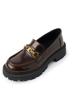 Retro Thick-Soled Leather Loafers for Women - Italian Slip-On Shoes for Spring and Autumn, Vintage Style Footwear