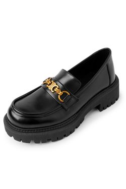 Retro Thick-Soled Leather Loafers for Women - Italian Slip-On Shoes for Spring and Autumn, Vintage Style Footwear