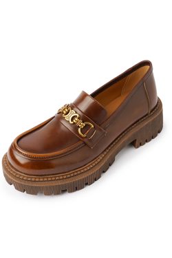 Retro Thick-Soled Leather Loafers for Women - Italian Slip-On Shoes for Spring and Autumn, Vintage Style Footwear