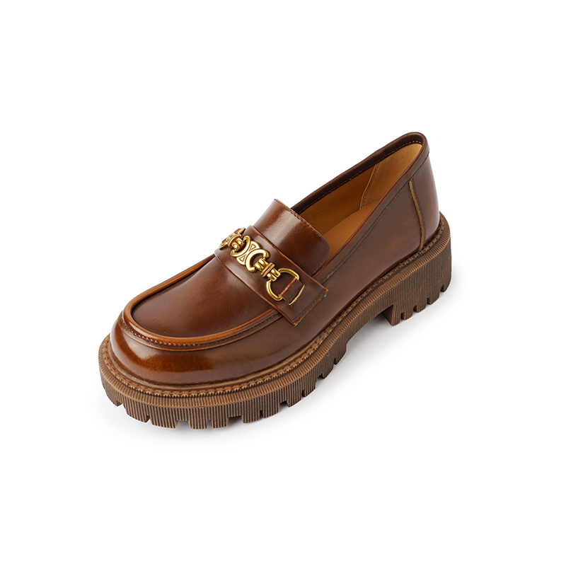 Retro Thick-Soled Leather Loafers for Women - Italian Slip-On Shoes for Spring and Autumn, Vintage Style Footwear Retro Thick-Soled Leather Loafers for Women - Italian Slip-On Shoes for Spring and Autumn, Vintage Style Footwear