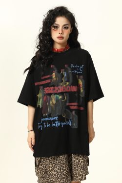 Retro Tie-Dye Letter Design Short-Sleeve T-Shirt for Men and Women - Summer Trendy American Streetwear