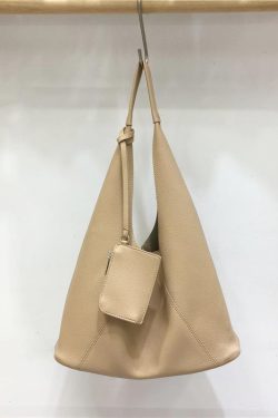 Retro Triangle Tote Bag for Women - Large Capacity Soft Leather Shoulder Bag in Minimalist Style, Perfect for Casual Outfits