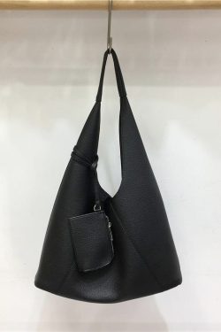 Retro Triangle Tote Bag for Women - Large Capacity Soft Leather Shoulder Bag in Minimalist Style, Perfect for Casual Outfits